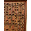 Farmhouse Carved Wood Panel On Metal Stand