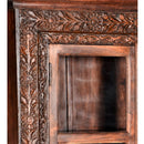 Antique Carved Frame Curio Cabinet With Glass Doors