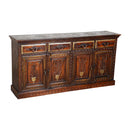 Eclectic Hand Painted Solid Wood Buffet With Drawers