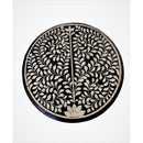 Round 5 Drawers End Table With Bone Inlay