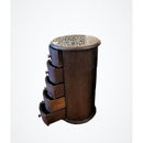 Round 5 Drawers End Table With Bone Inlay