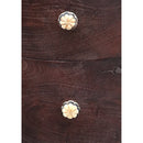 Round 5 Drawers End Table With Bone Inlay