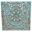 Lattice Carved Blue Wall Panel