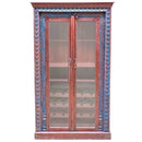 Carved Glass Door Bar Armoire
