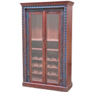 Carved Glass Door Bar Armoire
