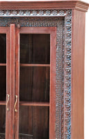 Carved Glass Door Bar Armoire