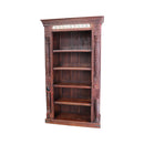 Eclectic Carved Solid Wood Bookcase Tile Accents