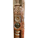 Eclectic Carved Solid Wood Bookcase Tile Accents