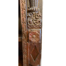 Eclectic Carved Solid Wood Bookcase Tile Accents