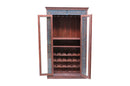 Carved Glass Door Bar Armoire