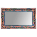 Artistically Hand Painted Solid Wood Decorative Rectangle Mirror