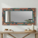 Artistically Hand Painted Solid Wood Decorative Rectangle Mirror