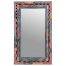 Artistically Hand Painted Solid Wood Decorative Rectangle Mirror