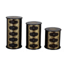 Elegant Solid Wood Round Chest Of Drawers With Brass Accents End Table
