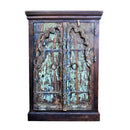 Antique Arched Solid Teak Wood 2 Door Storage Cabinet