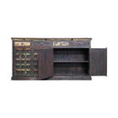 Reclaimed Teak Wood 4 Door Sideboard Cabinet With Drawers And Nail Heads