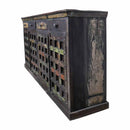 Reclaimed Teak Wood 4 Door Sideboard Cabinet With Drawers And Nail Heads