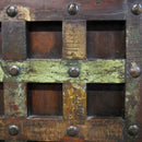 Reclaimed Teak Wood 4 Door Sideboard Cabinet With Drawers And Nail Heads