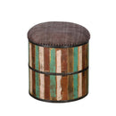 Reclaimed Wood Pouf With Storage