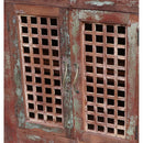 Farmhouse Style Lattice 4-Door Reclaimed Wood Sideboard