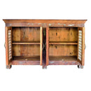 Farmhouse Style Lattice 4-Door Reclaimed Wood Sideboard