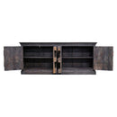 Antique Country Style Carved 4-Door Solid Wood Extra Large Credenza