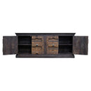 Antique Country Style Carved 4-Door Solid Wood Extra Large Credenza