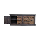 Antique Country Style Carved 4-Door Solid Wood Extra Large Credenza