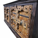 Antique Country Style Carved 4-Door Solid Wood Extra Large Credenza