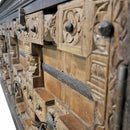 Antique Country Style Carved 4-Door Solid Wood Extra Large Credenza