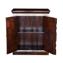 Carved 2-Door Mango Wood Boho Storage Cabinet