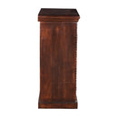 Carved 2-Door Mango Wood Boho Storage Cabinet