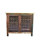 Reclaimed Wood 2-Door Louvered Shutter Cabinet