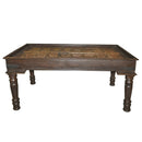 Antique Brass Foil Cladded Door Repurposed Solid Wood 72 in. Long Dining Table