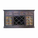 Eclectic Mango Wood Bar Cabinet With Wine Rack