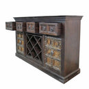 Eclectic Mango Wood Bar Cabinet With Wine Rack