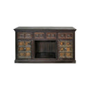 Eclectic Mango Wood Bar Cabinet With Wine Rack