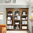 Antique Carved Archway Solid Wood Large Bookcase (FP)