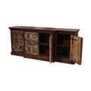 Antique Rustic Teak & Mango Wood 4 Door Extra Large Sideboard Buffet
