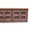 Antique Lotus Carved Doors Repurposed Large 4 Door Sideboard