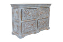 Fine Carved Gray Chest Of Drawers