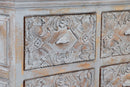 Fine Carved Gray Chest Of Drawers