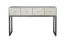 Bone Inlay Herringbone Console Table With 4 Drawers
