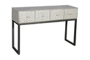 Bone Inlay Herringbone Console Table With 4 Drawers