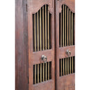 Antique Teak Wood Door Repurposed Armoire With Brass Bars