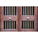 Antique Teak Wood Door Repurposed Armoire With Brass Bars