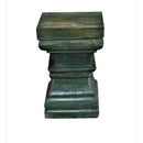 Farmhouse Style Antique Teak Wood Column Pedestal Table