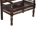 Eclectic Hand Carved Ornate Moorish 2 Seater Accent Bench