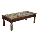 Distressed Teak Wood Antique Door Repurposed 62" Long Rectangle Coffee Table