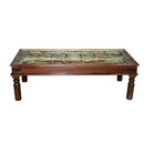 Distressed Teak Wood Antique Door Repurposed 62" Long Rectangle Coffee Table